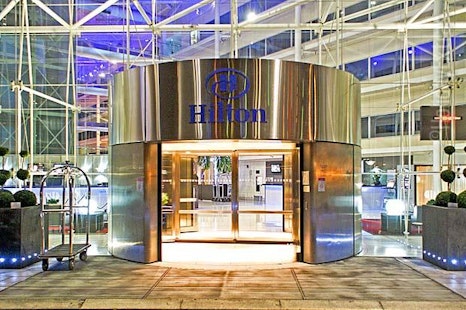 The entrance at the Heathrow Hilton T4