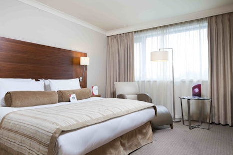 A deluxe room at the Crowne Plaza