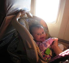Baby seats on the plane Baby seats on the plane