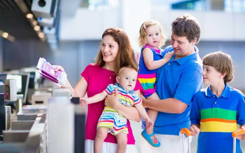 Family at airport