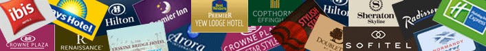 Mix of Airport Hotels Logos Mystery Hotel Banner