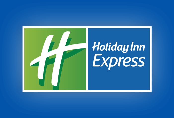 Holiday Inn Express with hotel parking and breakfast logo