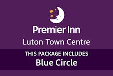 Premier Inn Luton Town Centre with blue circle