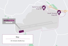 LGW purple parking park and ride map
