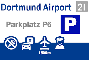 Dortmund Airport Parkplatz P6 Logo