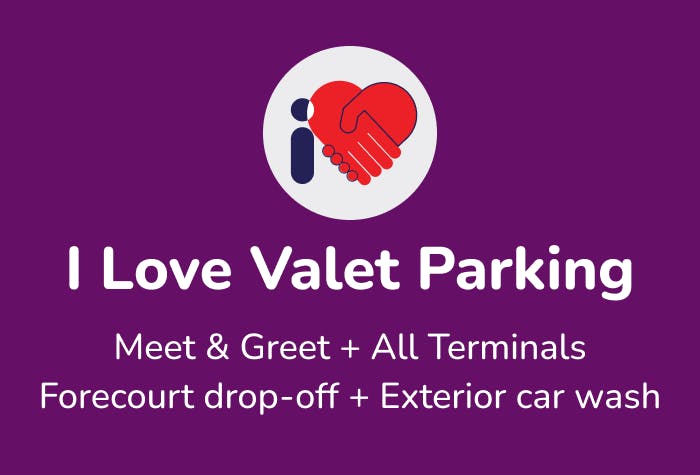 I Love Valet Parking + car wash - all terminals logo